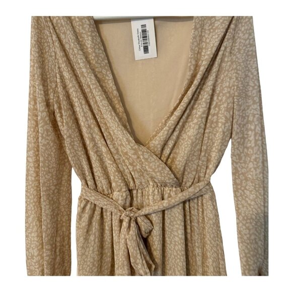 Adrienne cheetah leopard faux wrap maxi dress size medium NWT - Picture 2 of 8